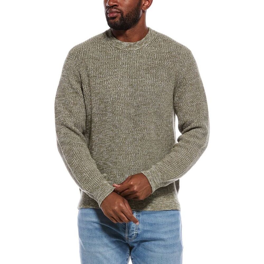 Madewell Mens  Marled Shaker Stitch Crewneck Sweater, Green